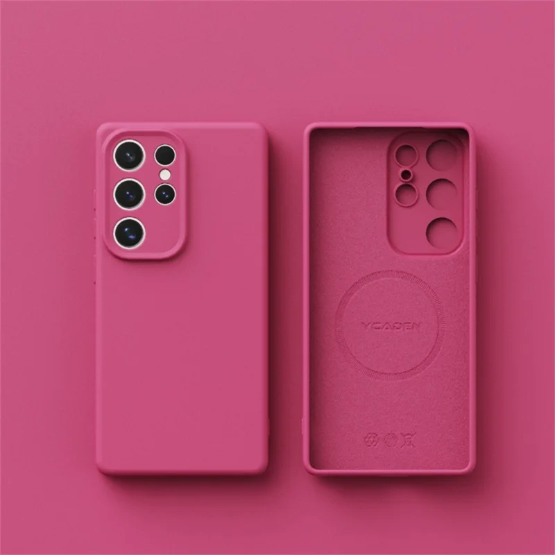 YCADEN For Samsung Galaxy S25 Ultra Magnetic Case Precise Cutouts TPU Phone Back Cover - Pitaya