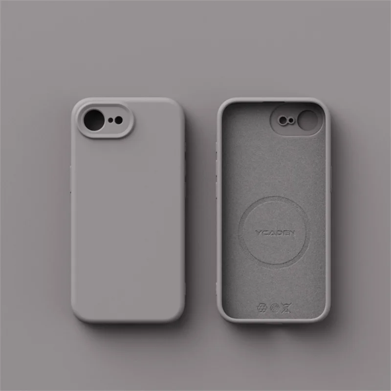 Étui pour iPhone 16e compatible avec MagSafe, couvercle arrière de téléphone en TPU avec découpes précises - Gris caillou