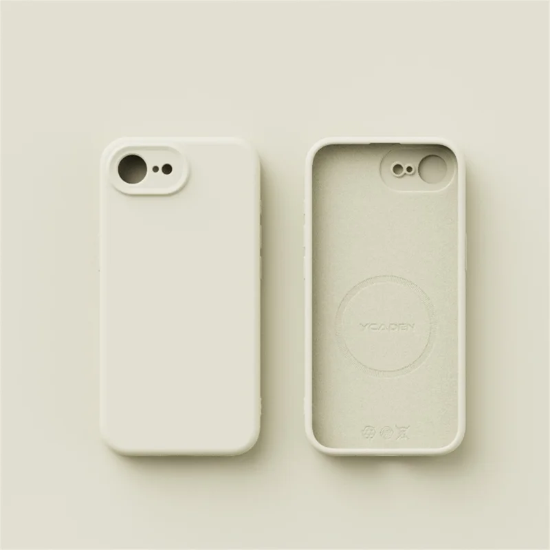 Capa YCADEN para iPhone 16e Compatível com MagSafe Recortes Precisos Capa Traseira de TPU - Branco Antigo