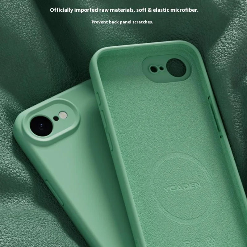YCADEN Funda para iPhone 16e Compatible con MagSafe Recortes Precisos Cubierta Trasera de TPU - Rojo Chino