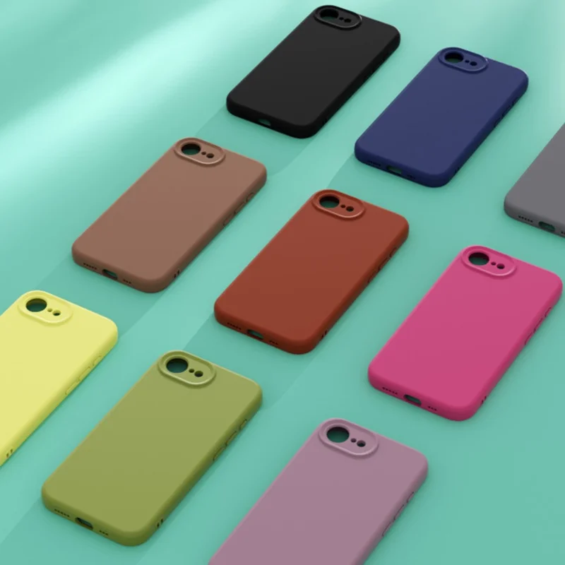 YCADEN Funda para iPhone 16e Compatible con MagSafe Recortes Precisos Cubierta Trasera de TPU - Rojo Chino