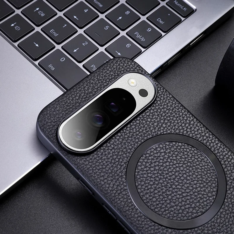 For Google Pixel 10 Pro XL Case Compatible with MagSafe PU Leather + TPU Phone Back Cover - Purple
