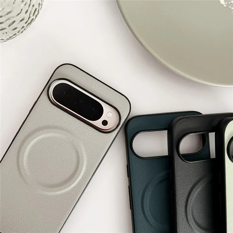 For Google Pixel 10 / 10 Pro Magnetic Case PU Leather + TPU Phone Back Cover - White