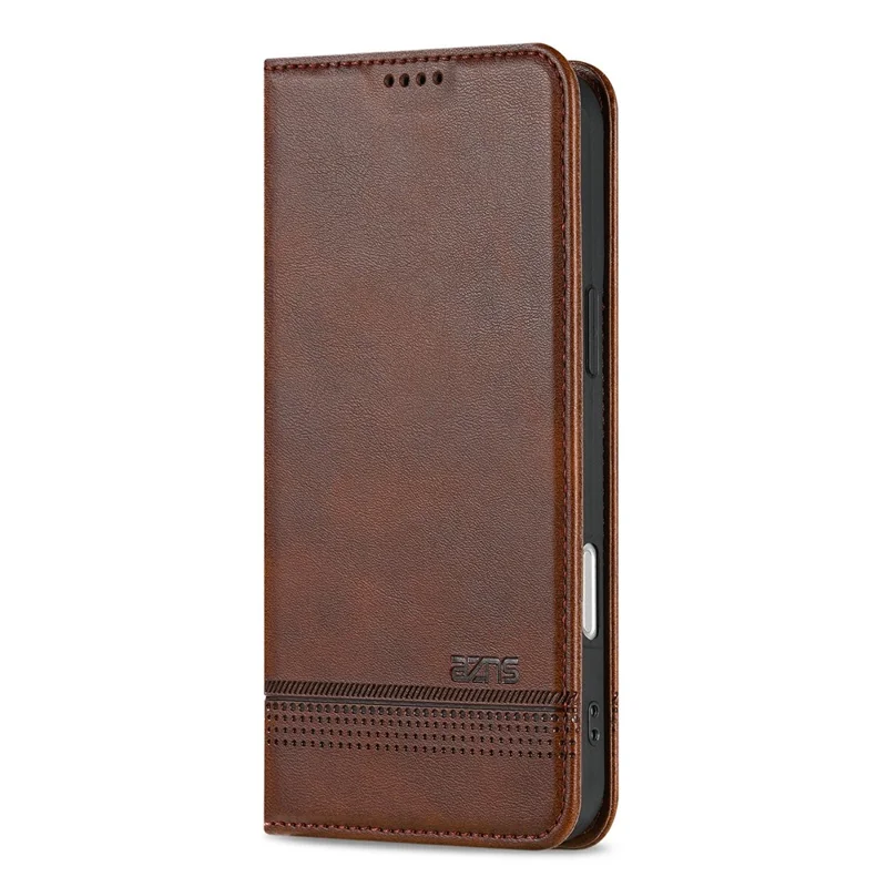 AZNS Für iPhone 17 Air Case Kuhledertextur PU-Leder Brieftasche Handyhülle - Kaffee