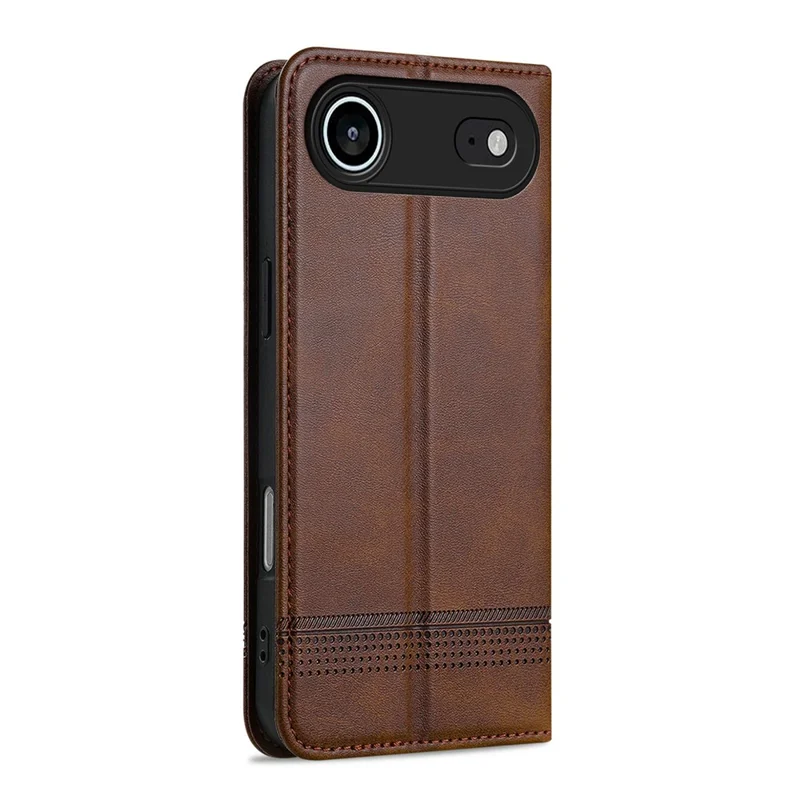 AZNS Für iPhone 17 Air Case Kuhledertextur PU-Leder Brieftasche Handyhülle - Kaffee