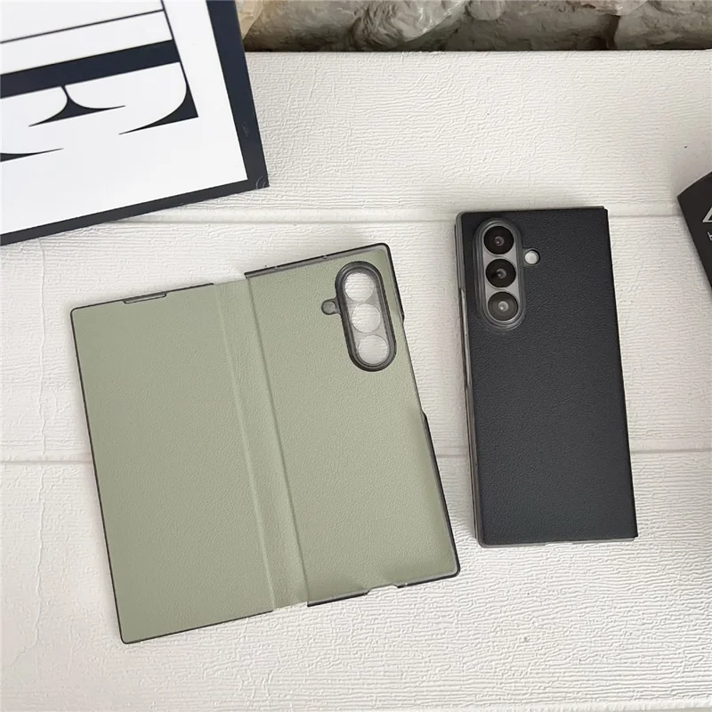 For Samsung Galaxy Z Fold7 5G Case Simple Design Shockproof PU + PC Phone Back Cover - Pink