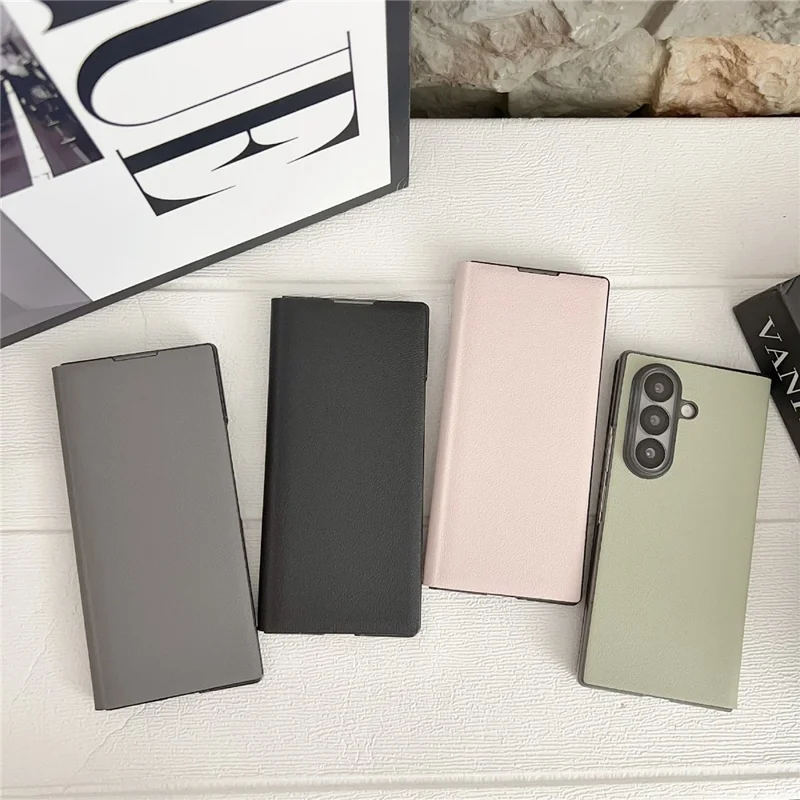 For Samsung Galaxy Z Fold7 5G Case Simple Design Shockproof PU + PC Phone Back Cover - Pink