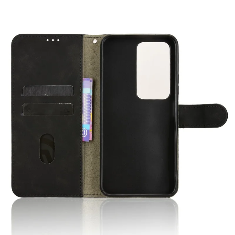 Étui en cuir Xiaomi Redmi 15 4G Sensation de peau Anti-chute Portefeuille Flip Housse de téléphone - Noir