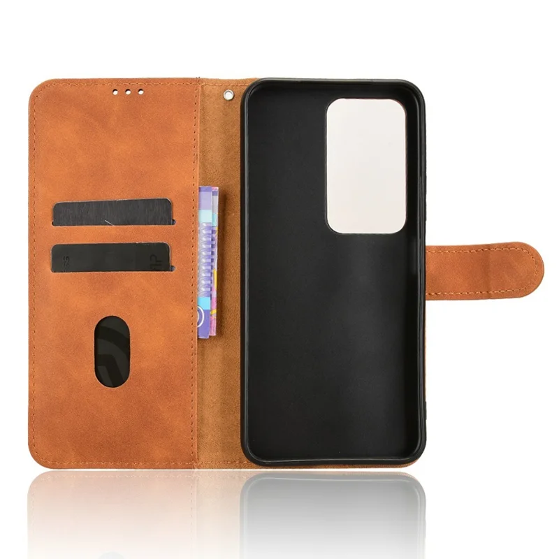For Xiaomi Redmi 15 4G Leather Case Skin Feel Anti Drop Wallet Flip Phone Cover - Brown