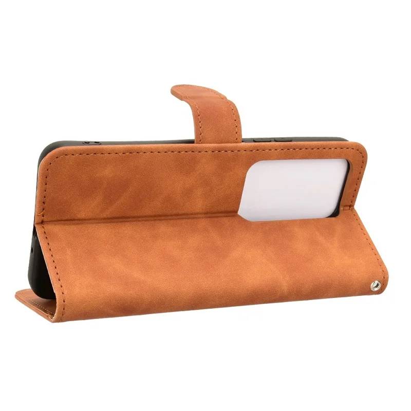 For Xiaomi Redmi 15 4G Leather Case Skin Feel Anti Drop Wallet Flip Phone Cover - Brown