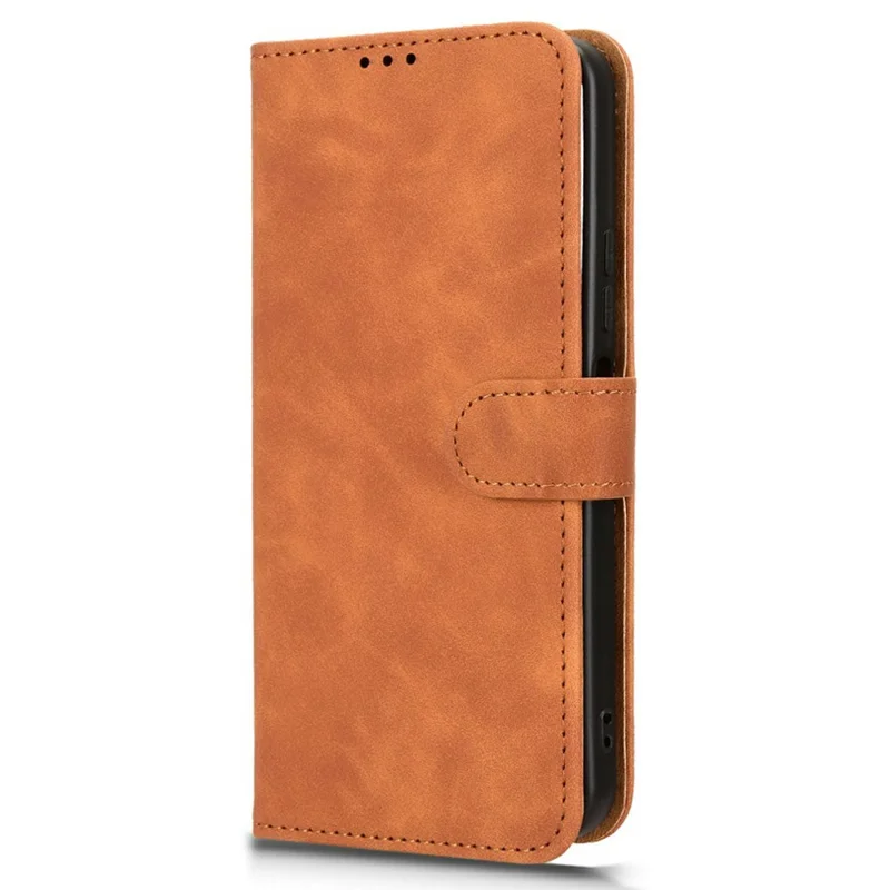For Xiaomi Redmi 15 4G Leather Case Skin Feel Anti Drop Wallet Flip Phone Cover - Brown