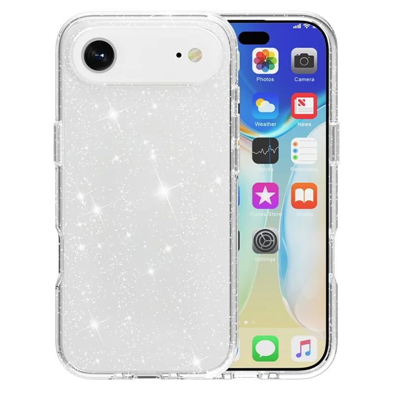 AMORUS Para iPhone 17 Air Case Suave TPU Duro PC Atrás Resistente a los Golpes Funda de Teléfono - Blanco Brillante