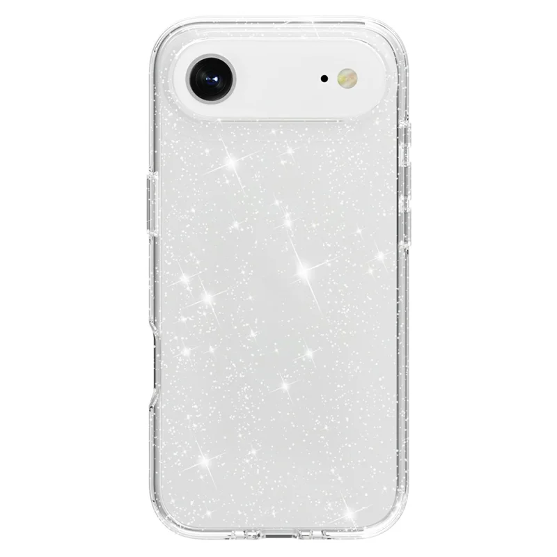 AMORUS Para iPhone 17 Air Case Suave TPU Duro PC Atrás Resistente a los Golpes Funda de Teléfono - Blanco Brillante