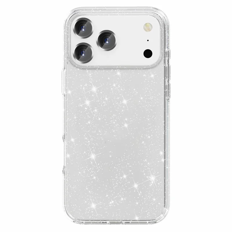 AMORUS For iPhone 17 Pro Max Case Soft TPU Hard PC Back Shockproof Phone Cover - Glitter White