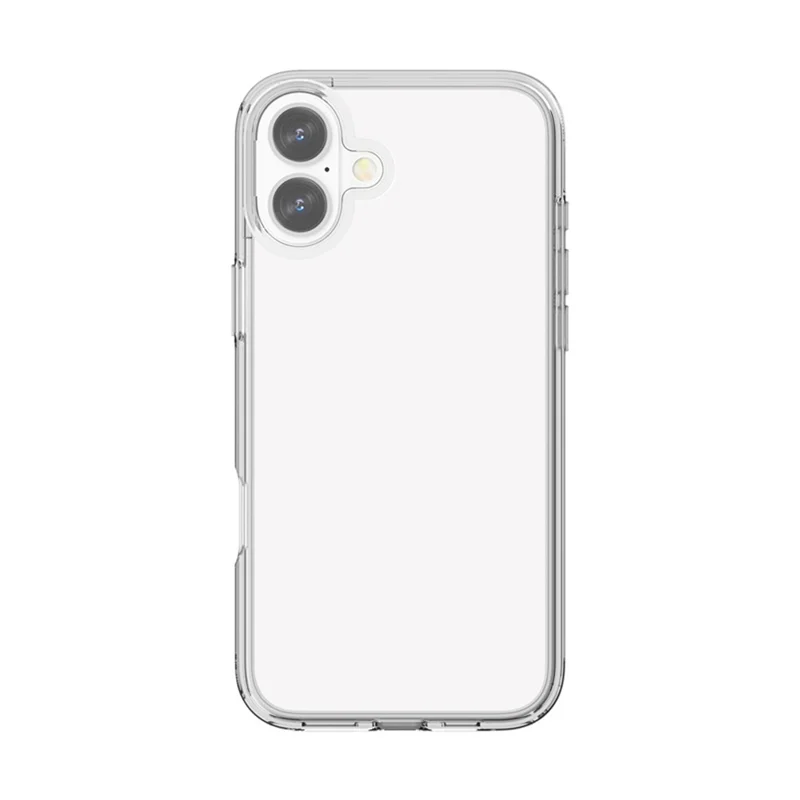 AMORUS For iPhone 16 Plus Case Soft TPU Hard PC Back Shockproof Phone Cover - Clear White