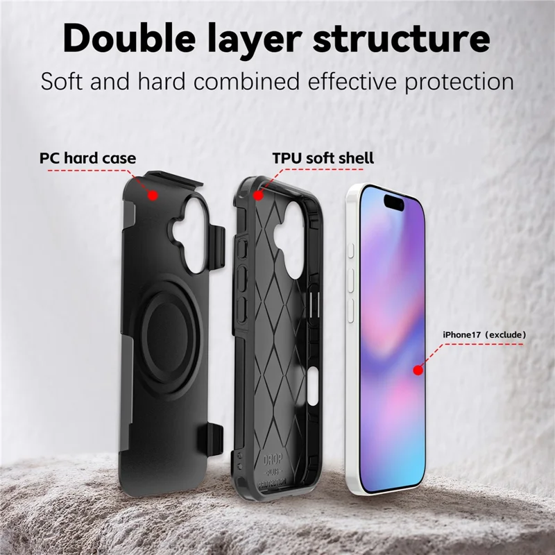 Étui Compatible avec iPhone 17 MagSafe PC + Housse de Protection en TPU Anti-chute