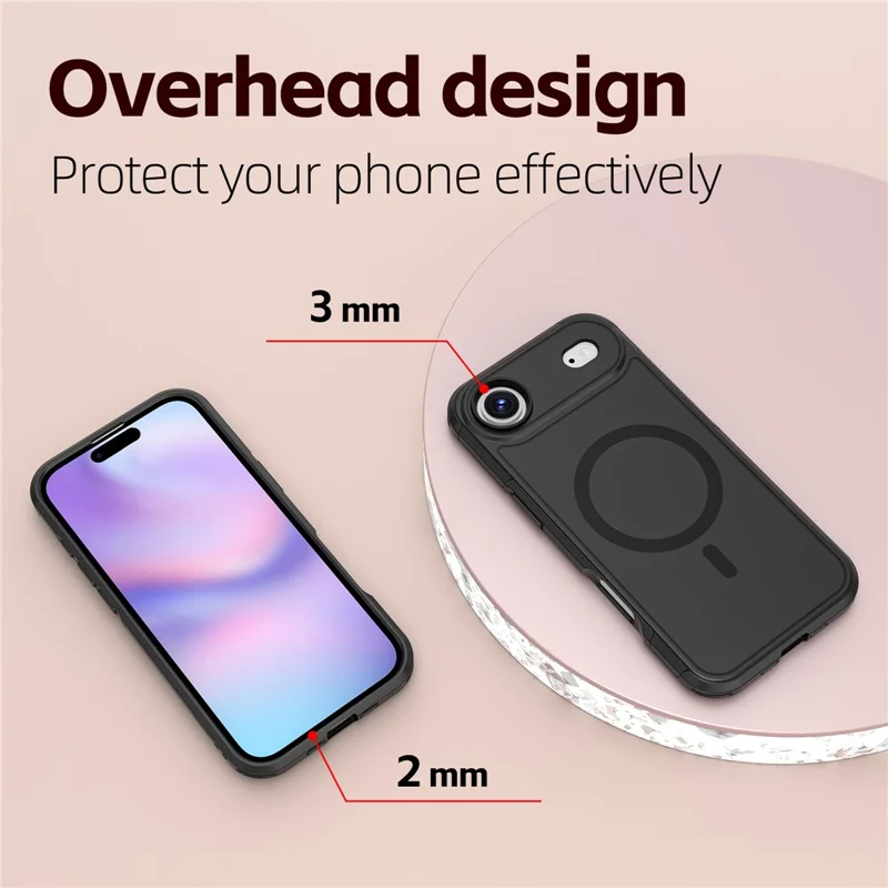 Étui Air Compatible avec iPhone 17 Avec MagSafe Coque de Téléphone Anti-chute en PC + TPU