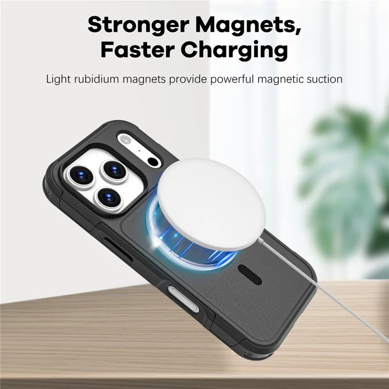 Étui pour iPhone 17 Pro Compatible avec MagSafe PC + TPU Anti-chute Housse de Protection pour Téléphone