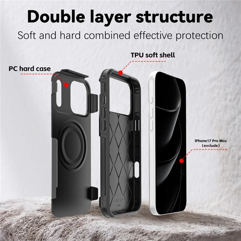 Étui pour iPhone 17 Pro Max compatible avec MagSafe Coque de téléphone anti-chute en PC + TPU