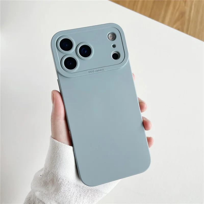 YCADEN For iPhone 17 Pro Case Precision Cutout TPU Protective Phone Cover - Grey Blue
