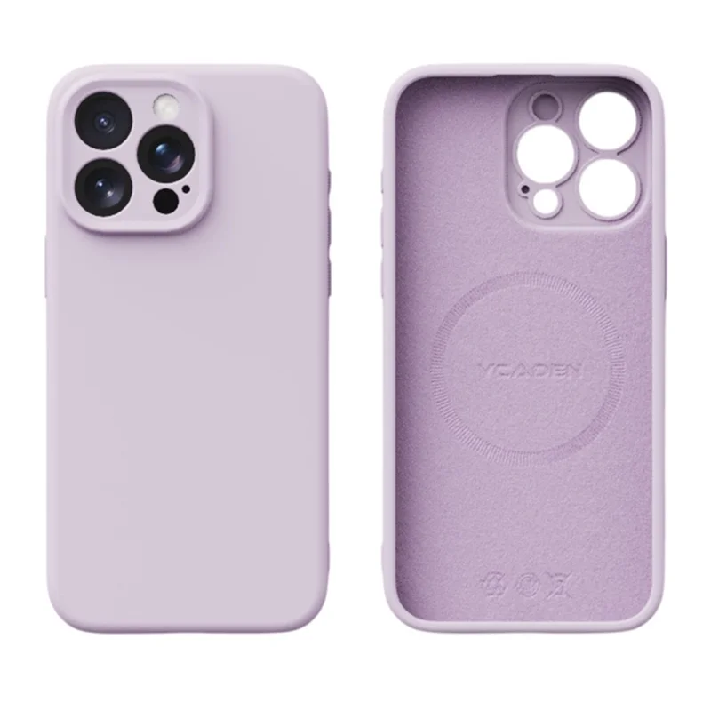 YCADEN Для iPhone 15 Pro Max Чехол Совместимый с MagSafe Точные вырезы TPU Чехол для телефона - Morandi Purple