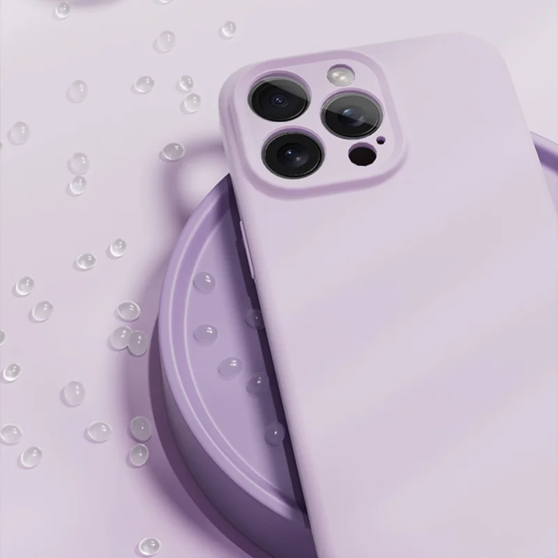 YCADEN Для iPhone 15 Pro Max Чехол Совместимый с MagSafe Точные вырезы TPU Чехол для телефона - Morandi Purple