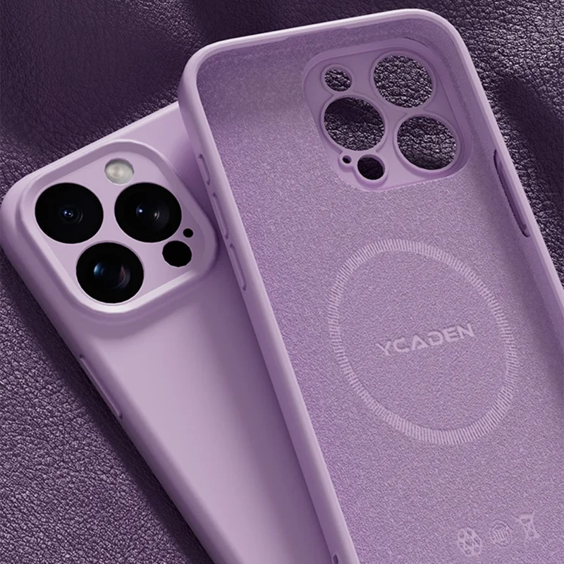 YCADEN Для iPhone 15 Pro Max Чехол Совместимый с MagSafe Точные вырезы TPU Чехол для телефона - Morandi Purple