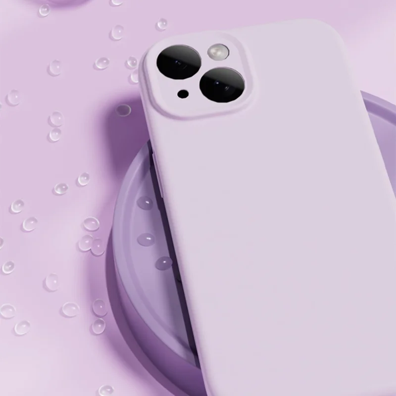 Étui pour iPhone 15 compatible avec MagSafe Découpes précises Couverture arrière de téléphone en TPU - Morandi Violet