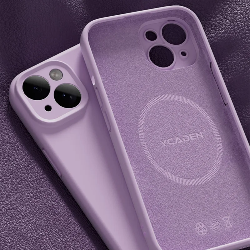 Étui pour iPhone 15 compatible avec MagSafe Découpes précises Couverture arrière de téléphone en TPU - Morandi Violet