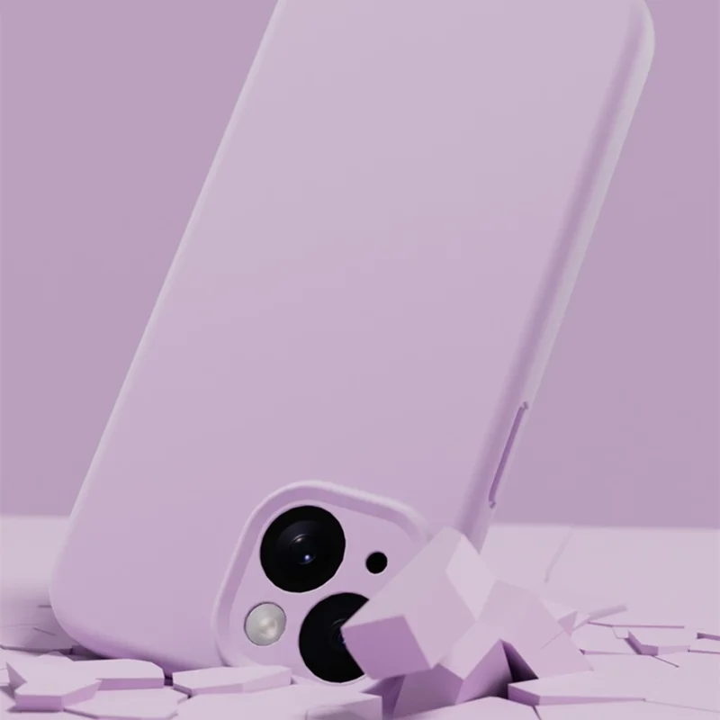 Étui pour iPhone 15 compatible avec MagSafe Découpes précises Couverture arrière de téléphone en TPU - Morandi Violet