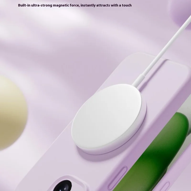 Étui pour iPhone 15 compatible avec MagSafe Découpes précises Couverture arrière de téléphone en TPU - Morandi Violet
