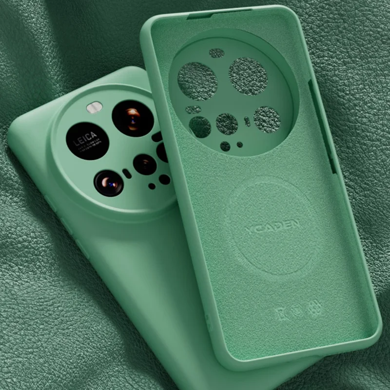 YCADEN Para Caso Xiaomi 15 Ultra Compatível com MagSafe Recortes Precisos Capa Traseira de Telefone TPU - Verde Grama