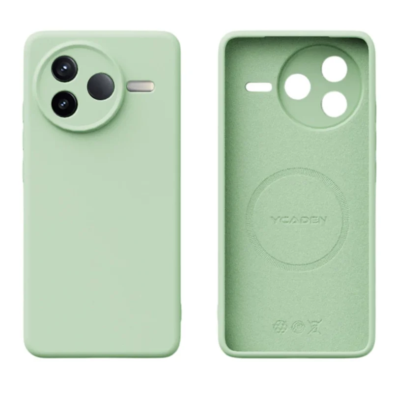 YCADEN Per Xiaomi Redmi K80 5G Cover Compatibile con MagSafe Ritagli Precisi Cover Posteriore Telefono TPU - Verde Erba