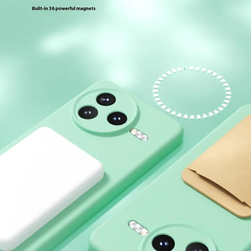 YCADEN Per Xiaomi Redmi K80 5G Cover Compatibile con MagSafe Ritagli Precisi Cover Posteriore Telefono TPU - Verde Erba