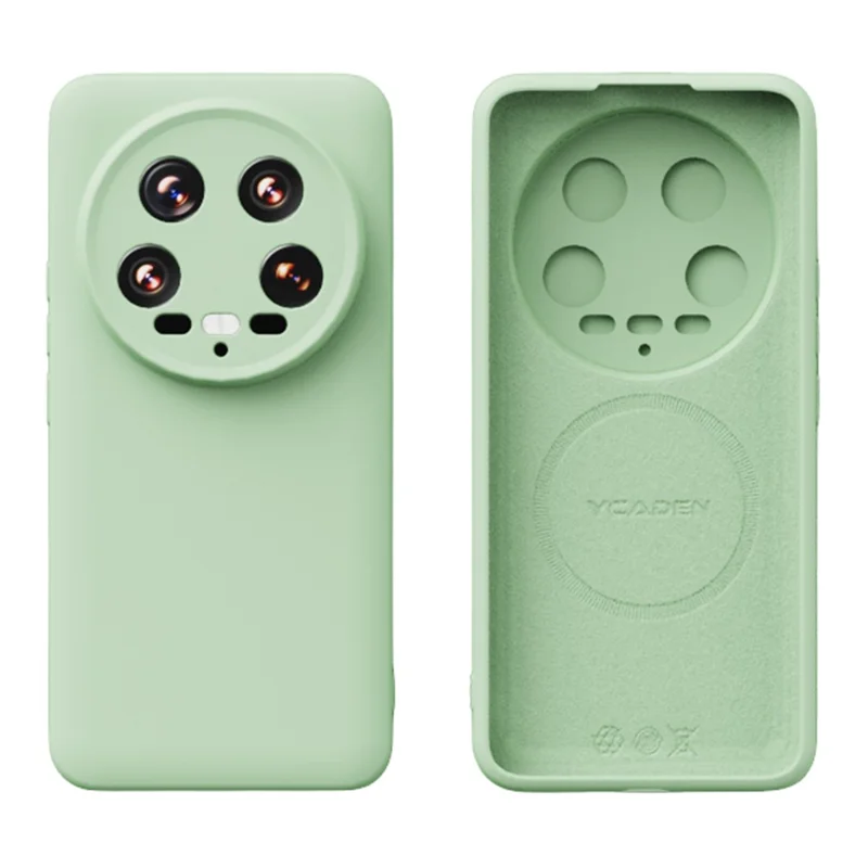 YCADEN Étui Compatible avec Xiaomi 14 Ultra avec MagSafe, Découpes Précises, Coque Arrière en TPU - Vert Herbe