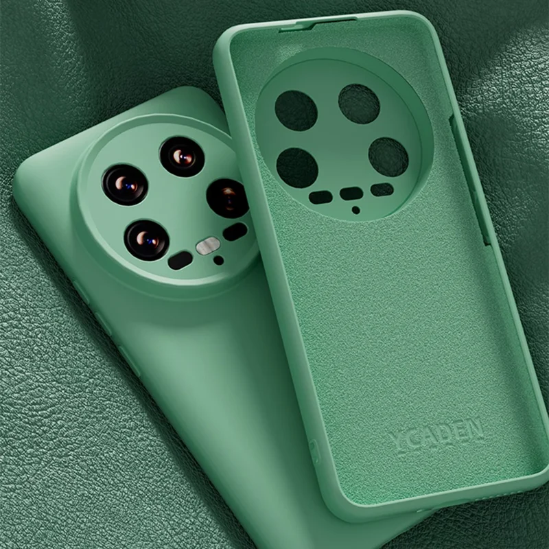 YCADEN Étui Compatible avec Xiaomi 14 Ultra avec MagSafe, Découpes Précises, Coque Arrière en TPU - Vert Herbe