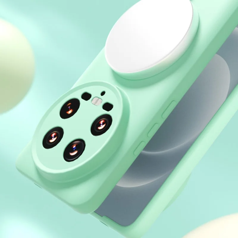 YCADEN Étui Compatible avec Xiaomi 14 Ultra avec MagSafe, Découpes Précises, Coque Arrière en TPU - Vert Herbe