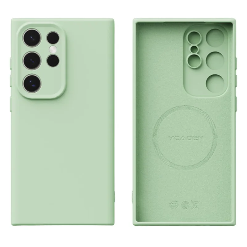 YCADEN Capa Compatível com Samsung Galaxy S24 Ultra para MagSafe, Recortes Precisos, Capa Traseira de TPU - Verde Grama
