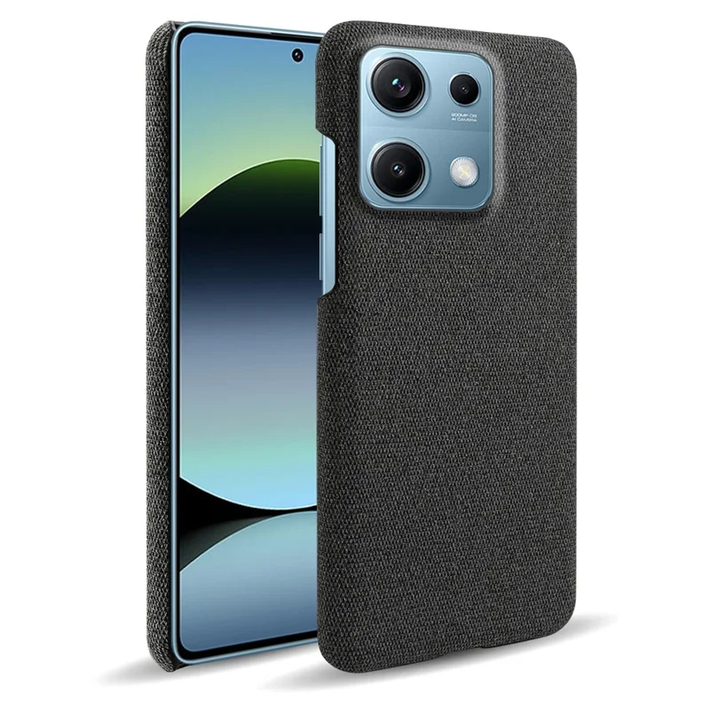 For Xiaomi Redmi Note 14S 4G Phone Case Cloth Texture Anti-Scratch Protective PC Back Cover - Black