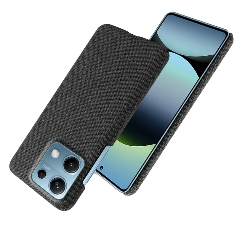 For Xiaomi Redmi Note 14S 4G Phone Case Cloth Texture Anti-Scratch Protective PC Back Cover - Black