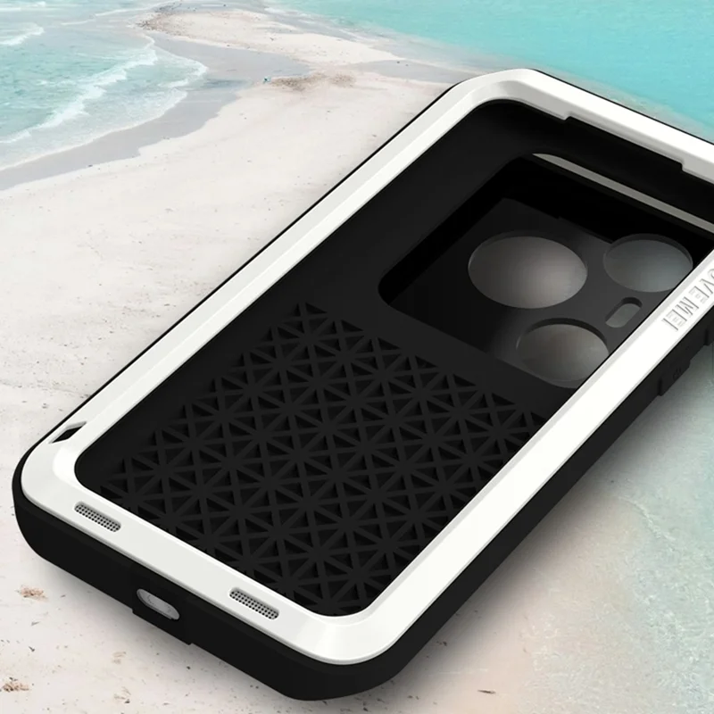 LOVE MEI Para Huawei Pura 80 Pro / 80 Pro+ Capa Metálica + Silicone Anti-Queda Capa de Telefone (sem Vidro Temperado) - Preto