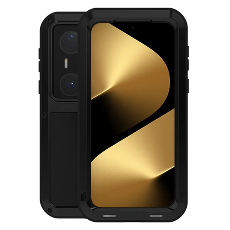 LOVE MEI Per Huawei Pura 80 Ultra Case Metal + Silicone Anti-Drop Phone Cover (senza Vetro Temperato) - Nero