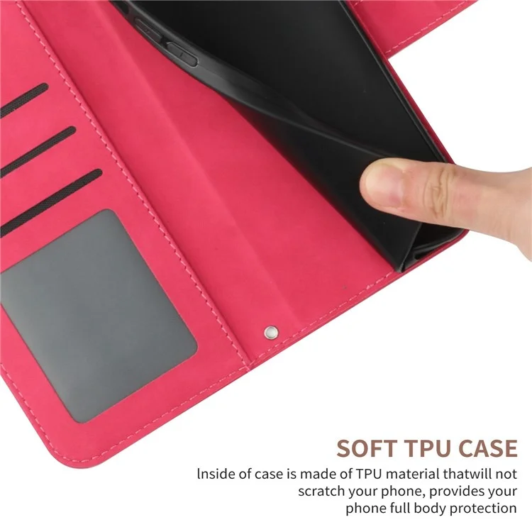 Para vivo X80 Lite 5G / V25 5G Impresso Carteira de Girassol Stand Phone Case Skin-touch Couro PU Fecho Magnético Capa com Alça - Rosa
