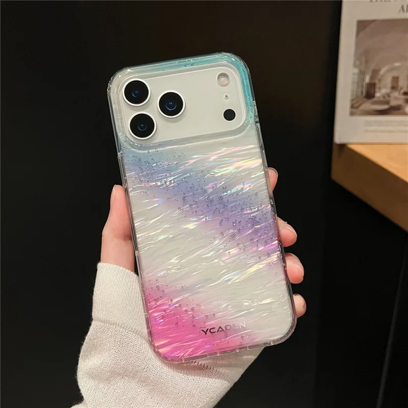 For iPhone 17 Pro Case Kleurrijk Ontwerp Stootvaste Harde PC Telefoonhoes - Blauw / Rood