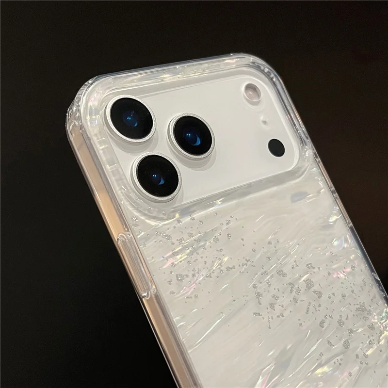 For iPhone 17 Pro Max Phone Case Starry Sky Design Protective Cover Flowing Cloud Pattern - Purple