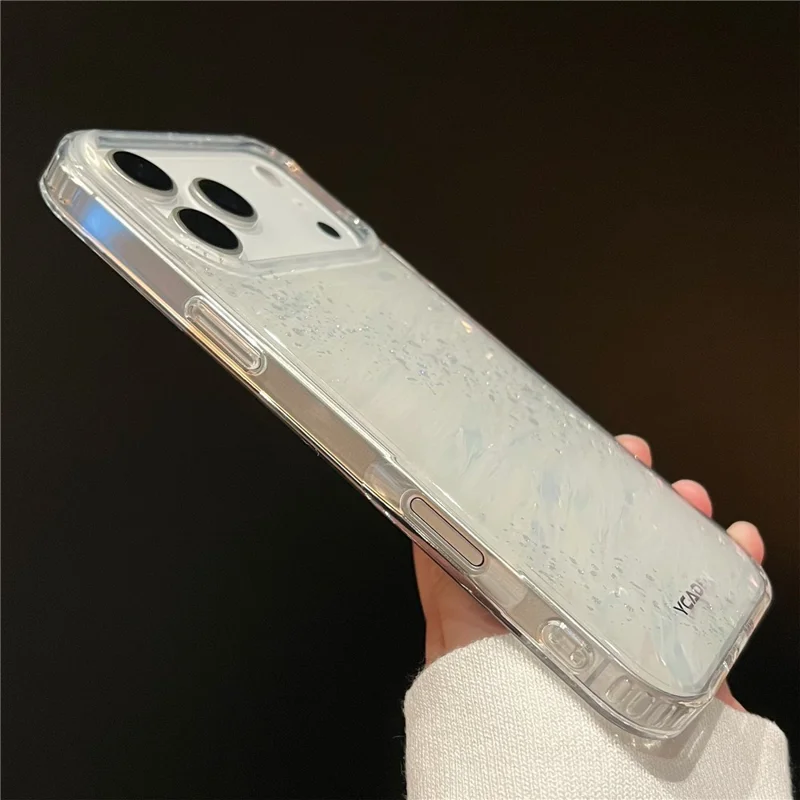 For iPhone 17 Pro Max Phone Case Starry Sky Design Protective Cover Flowing Cloud Pattern - Purple
