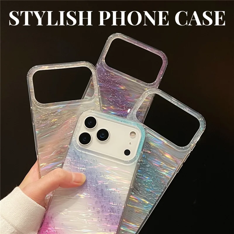 Étui de protection pour iPhone 17 Pro Max, design ciel étoilé, motif nuage fluide - bleu