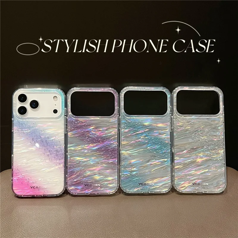 Étui de protection pour iPhone 17 Pro Max, design ciel étoilé, motif nuage fluide - bleu