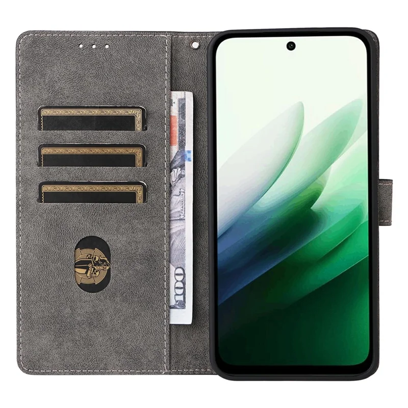 Étui portefeuille 4G Xiaomi Redmi 15 avec blocage RFID, en cuir PU, avec support et sangle - Noir