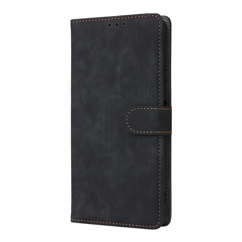 Étui portefeuille 4G Xiaomi Redmi 15 avec blocage RFID, en cuir PU, avec support et sangle - Noir